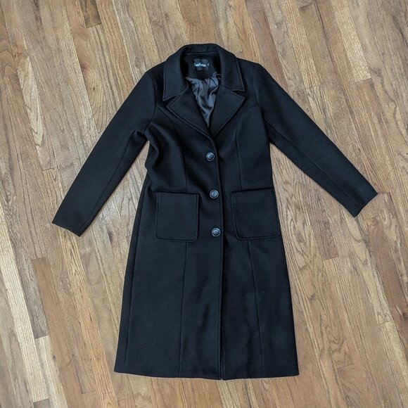 ChouYatou Black Wool Blend Longline Overcoat S - GUC - Picture 1 of 3